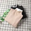 Ropa de Hombre Europea y Americana Otoño Nuevo Suéter Khaki de Cuello Bajo Suéter de Punto Pulóver de Cuello Redondo para Hombre