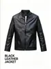 Chaqueta de cuero para hombre estilo motociclista europeo y americano con cuello alto, corte ajustado, de piel sintética, ideal para otoño e invierno, estilo casual y de comercio exterior.
