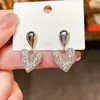Pendientes de Plata Aguja Exquisitos Lujo Accesible Circonita Estrella Corazón Gota de Agua Estilo Europeo y Americano Nicho Elegantes de Gama Alta para Mujer