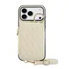 Adecuado para iPhone 18 Pro Max patrón de diamante pequeño estilo Chanel tarjetero con cremallera funda para teléfono iPhone 18 funda protectora anticaída