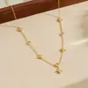 Acessório Pingente Pequena Flor Cravejada de Diamantes Banhado a Ouro, Corrente para Clavícula, Design Simples, Colar Versátil Casual Feminino, Estilo Nicho de Luxo Leve