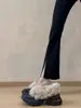 En stock~Zapatos de Algodón con Forro de Piel y Suela Gruesa Retro para Mujer, Estilo Nuevo, Versátiles, Con Felpa, Cálidos, Mocasines sin Cordones, Planos