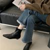 2025 Nuevas Botas Cortas Estilo Martin Cuadradas Versátiles Moda Adelgazantes Aumentadoras de Altura Elásticas Ajustadas para Mujer