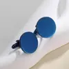 Transfronterizo Nuevo Producto Acero Inoxidable Pulido Espejo Redondo Gemelos Gemelos Hombres Botones Simples de Camisa Gemelos