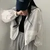 Chamarra de Béisbol con Cordón Estilo Vintage Workwear Abrigo Superior Ropa Exterior de Diseño de Nicho de Alta Gama para Mujer