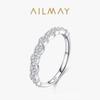 Anillo de onda de plata esterlina S925 para mujer, pulsera de anillo de dedo índice cerrado con incrustaciones de diamantes de alta calidad, estilo japonés y coreano, novedad de 2022