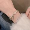 Pulseira de pérolas de prata 925 2024, estilo novo, leve, luxuosa, requintada, elástica, com contas irregulares