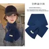 Bufanda de Lana Australiana para Mujer Nueva Versátil Estilo Coreano Atmósfera Pareja Cálida Bufanda Cruzada Calentador de Cuello Protección contra el Frío para Mujer