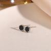 Simples preto frio estilo orelha studs para as mulheres nicho high-end orelha pole brincos geométrico círculo design acessórios de orelha moda