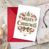 Cartão de Boas Festas de Natal com Ovelhinha Fofa e Árvore de Natal, com Envelope, Mensagem de Bênção para o Feriado, Convite, Cartão de Cumprimentos para Presente