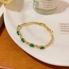 Pulsera Transfronteriza Pulsera Esmeralda Nicho Alta Gama Nueva Zircón Retro Exquisita Moda