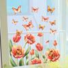 Tulipán Mariposa Primavera Decorativos Calcomanías de PVC N1923 Transfronterizo Sala de Estar Ventana Decorativos Calcomanías de Pared Venta al por Mayor