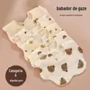 Babetes 6 Camadas Algodão Gaze Pétala Babador Toalha de Saliva Tipo Recém-Nascido Toalha Triângulo Babador Anti-Vômito Babador