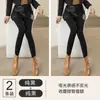 Medias Negras Gruesas y Cálidas de Forro Polar Gris de Una Pieza para Mujer, Medias Falsas Transparentes de Pantyhose para Mujer, Otoño e Invierno