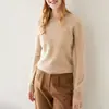 Suéter de Cashmere 100% de Alta Qualidade Sem Costura Outono/Inverno 2024 para Mulheres, Suéter Pulôver de Gola Redonda Slim-Fit, Camada Base