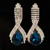 Pendientes largos de cristal de temperamento de moda para mujer, pendientes coreanos, pendientes de estilo europeo y americano, venta al por mayor de fabricantes E001