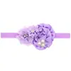 Flor de cuentas satinada cosida a mano diadema de bebé accesorios para el cabello flor de cabeza de tres cuentas de color sólido para niños al por mayor multicolor opcional