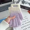 Luvas de Inverno Femininas, Elegantes, Novas, de Alto Valor, Tricô Aveludado, Cinco Dedos, Adulto, Quentes e à Prova de Frio, Luvas Touchscreen