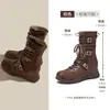 Botas de Boxeo Augusden para Mujer 2026 Nuevas Otoño e Invierno Suela Gruesa Caña Media Botines Cortos Estilo Western Zapatos de Entrenamiento Alemanes de Caña Alta