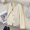 Casaco Curto de Lã Dupla Face Off-White para Mulheres, Novo para a Primavera de 2025, Estilo Coreano Moderno Versátil, Blusa de Lã