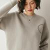¡Jane es como el tiempo! Suéter de Cachemira Cuello Redondo Suéter Bordado con Letras para Mujer Suéter Tejido Grueso Holgado y a la Moda