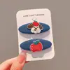 Pinza para el pelo azul denim con forma de corazón para niños, accesorio para el pelo, pinza con borde de estrella para niña, nuevo estilo 2025, pinza para el pelo bb para el pelo de bebé de niñas