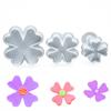 3 Piezas Molde de resorte de trébol de cuatro hojas, molde de impresión, molde para decoración de pasteles de azúcar volteado, herramientas para hornear DIY
