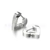 Pendientes Geométricos de Forma Especial Pulidos a Mano Hebilla de Oreja Acero Inoxidable Triángulo Hexágono Cuadrado Pendientes Anillo de Oreja Acero de Titanio