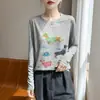 Suéter de diseño nicho transfronterizo con estampado de perro para mujer, tejido fino, abrigo estampado único para otoño e invierno
