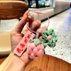 Colgante de peluche tejido a crochet cosas buenas suceden lana tejida a mano Caqui bueno Caqui suceden llavero para bolso accesorios pequeños