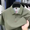 Nova Camisa Polo de Algodão de Manga Curta para Homens no Verão, Casual Business Cor Sólida Gola Lapela Manga Meia-Manga Camiseta Fashion para Homens Jovens e de Meia-Idade