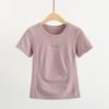 Roupa de Yoga Original Camiseta Esportiva Feminina de Manga Curta Respirável Corrida Treino Secagem Rápida Justa Sexy Look Emagrecedor Top Fitness