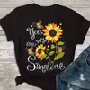 Girasol Margarita Eres mi planta de sol Camiseta Estilo ins europeo y americano wish talla grande transfronterizo