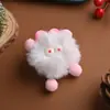 Chaveiro de Pelo Sintético de Coelho Acessório de Pelúcia Pingente Pequeno de Bola de Carvão Decoração de Bolsa Presente para Meninas Boneca Pingente Pequeno