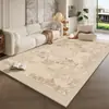 Tapete Moderno Estilo Creme Simples para Sala de Estar Cobertura Total Base de Silicone Antiderrapante Tapete Doméstico para Mesa de Centro Fácil de Limpar Tapete de Cabeceira