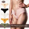 Tanga metálico hueco sin costuras de cintura media estilo deportivo para mujer, cómodo, de algodón, sexy, suministro transfronterizo para mujer