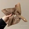 Pañuelo Cuadrado a Cuadros Estilo Coreano para el Cabello, Goma Elástica Estilo Perezoso, Cuerda para Moño de Gama Alta, Goma para el Cabello Dulce