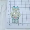 Transparente Dibujo Animado Conejito Acrílico DIY Agujero Flor Zapato Funda Teléfono Móvil Imán Refrigerador Decoración Coche Accesorios Cabello Mayoreo