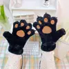 Luvas de pata de gato fofas fábrica inverno estudante forradas com fleece espessadas pata de animal quentes luvas de pata de urso grande feminina