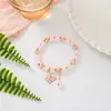 Pulsera de Zirconia Rosa con Lazo 2024 Nuevo Diseño de Nicho de Lujo Ligero Exquisita Pulsera de Gama Alta Joyería Dulce