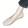 Zapatos planos de tacón medio de cuero suave estilo francés para mujer, nuevo modelo otoño 2026, mocasines slip-on de suela blanda con punta cuadrada y tacón bajo