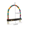 Juguetes de Madera Maciza para Loros para Moler Pico y Garras, Perchas de Madera Natural, Columpios de Cuentas de Madera de Colores, Juego Combinado de Escalera para Trepar Pájaros