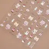 Redanco Novo 5D Em relevo Desenho Animado Gato Rosa Concha Luz Adesivo para Nail Art Adesivo Estéreo para Unha Dr-1196