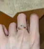 Anillo de Rama Hoja Espiga de Trigo Morado Brillante Suave Francés Nicho Exquisito Lujo Ligero Gama Alta Versátil Anillo de Dedo Abierto