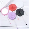 Espejo de Flor de Rosa DIY, Espejo de Mano con Forma de Flor de Perlas Creativo, Espejo de Alta Definición Portátil para Retoques de Maquillaje Venta al por Mayor