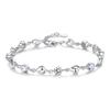 Versión coreana de pulsera de corazón de cristal literario Mori chapada en plata para mujer Pulsera de corazón de circonita de diamante joyería simple al por mayor