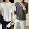 Camiseta Interior de Cuello Medio Alto para Mujer Talla Grande 200 Jin MM Otoño e Invierno Versátil Adelgazante Manga Larga Camiseta Top Ropa Exterior