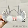 Set de Dos Pinzas para el Cabello de Navidad con Astas de Reno, Bolas de Felpa y Lazos para Niños, Adultos y Niñas, Pinzas para el Cabello, Accesorios para el Cabello