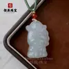 Colgante de Caballo de Jade Verde Natural de Tianshan de Xinjiang, Amuleto que Atrae la Riqueza, Collar Zodiacal Año del Caballo con Hilo de Oro, Caballo de Jade Grande
