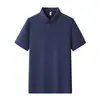 Camisa polo de manga corta con cuello de solapa para hombre, nuevo producto de verano, de alta gama, transpirable, versátil, apta para la piel, ropa de trabajo, personalizable con camiseta de texto impreso